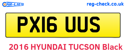 PX16UUS are the vehicle registration plates.