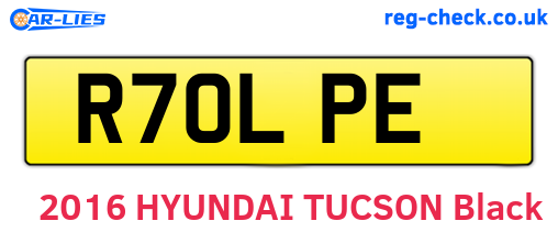 R70LPE are the vehicle registration plates.