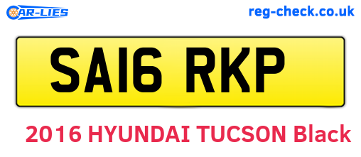SA16RKP are the vehicle registration plates.