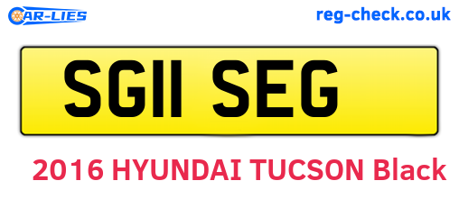 SG11SEG are the vehicle registration plates.