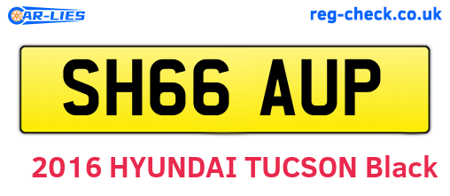 SH66AUP are the vehicle registration plates.