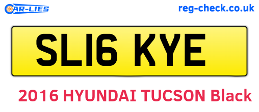 SL16KYE are the vehicle registration plates.