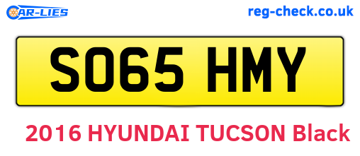 SO65HMY are the vehicle registration plates.