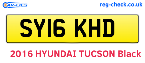 SY16KHD are the vehicle registration plates.