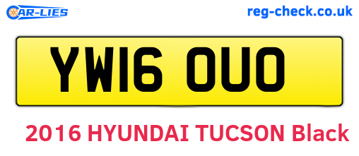 YW16OUO are the vehicle registration plates.