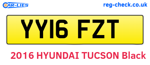 YY16FZT are the vehicle registration plates.