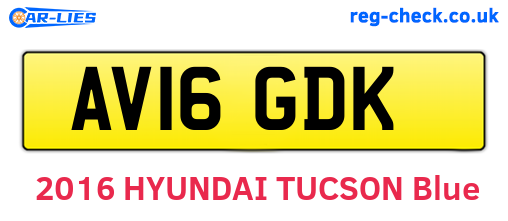 AV16GDK are the vehicle registration plates.
