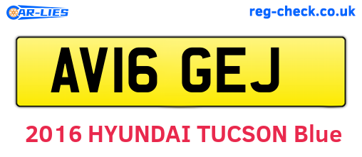 AV16GEJ are the vehicle registration plates.