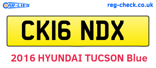 CK16NDX are the vehicle registration plates.