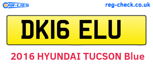 DK16ELU are the vehicle registration plates.