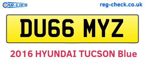 DU66MYZ are the vehicle registration plates.