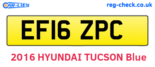 EF16ZPC are the vehicle registration plates.