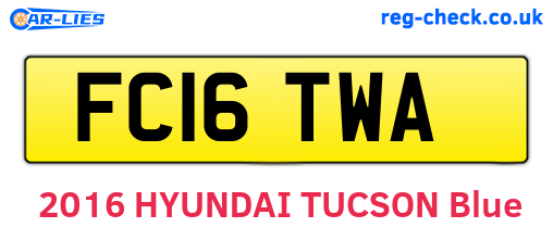 FC16TWA are the vehicle registration plates.