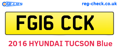 FG16CCK are the vehicle registration plates.