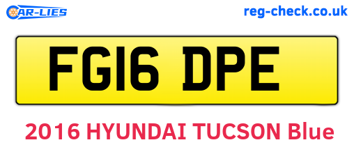 FG16DPE are the vehicle registration plates.