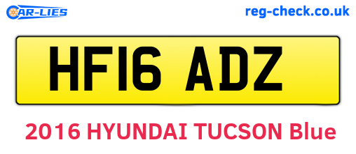 HF16ADZ are the vehicle registration plates.