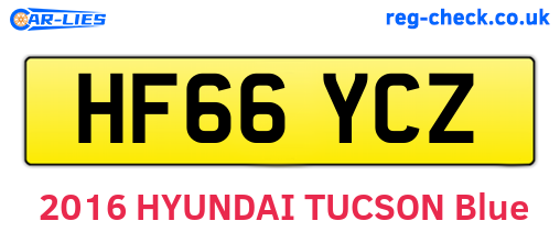HF66YCZ are the vehicle registration plates.