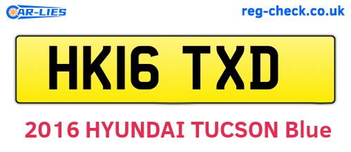HK16TXD are the vehicle registration plates.