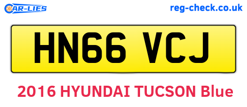 HN66VCJ are the vehicle registration plates.