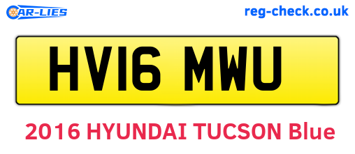 HV16MWU are the vehicle registration plates.