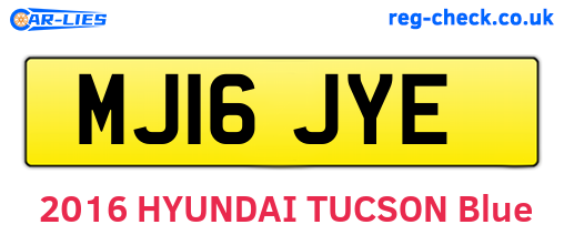 MJ16JYE are the vehicle registration plates.