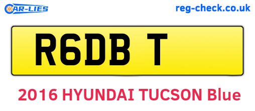R6DBT are the vehicle registration plates.