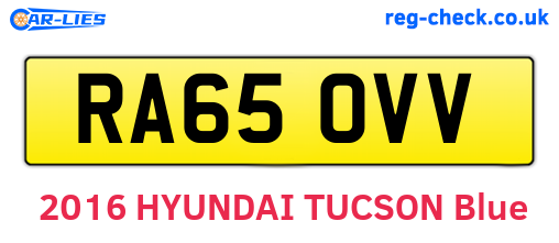 RA65OVV are the vehicle registration plates.