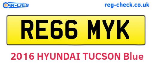 RE66MYK are the vehicle registration plates.