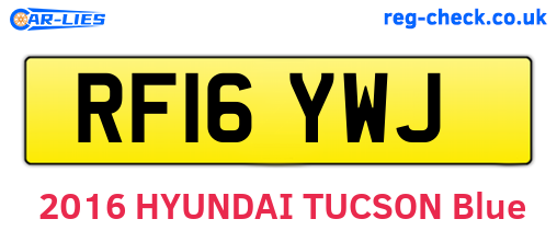 RF16YWJ are the vehicle registration plates.