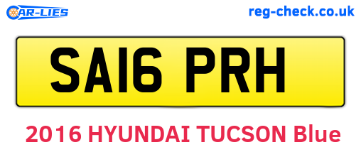 SA16PRH are the vehicle registration plates.