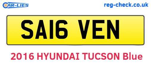 SA16VEN are the vehicle registration plates.
