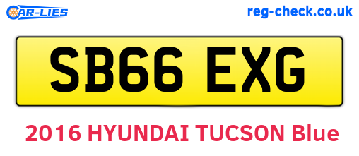 SB66EXG are the vehicle registration plates.