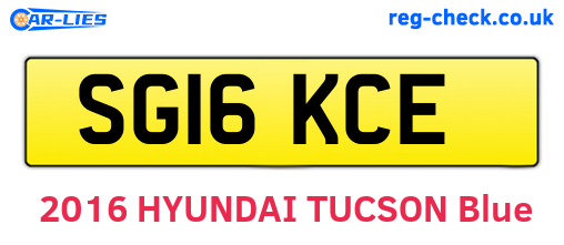 SG16KCE are the vehicle registration plates.