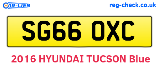 SG66OXC are the vehicle registration plates.