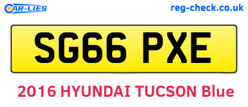 SG66PXE are the vehicle registration plates.