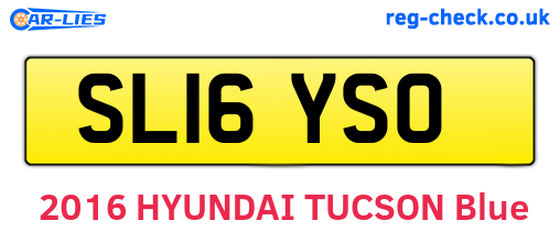 SL16YSO are the vehicle registration plates.