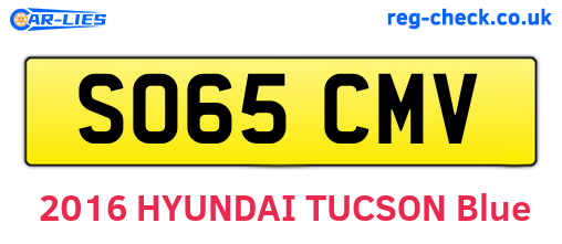 SO65CMV are the vehicle registration plates.