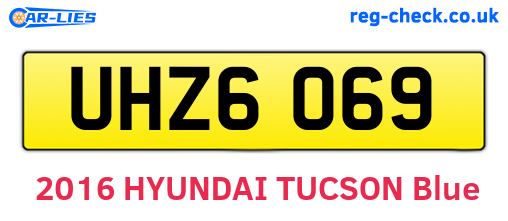 UHZ6069 are the vehicle registration plates.