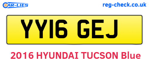 YY16GEJ are the vehicle registration plates.