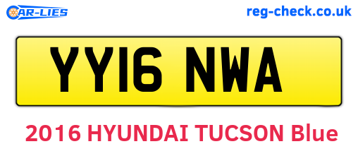 YY16NWA are the vehicle registration plates.