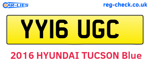 YY16UGC are the vehicle registration plates.