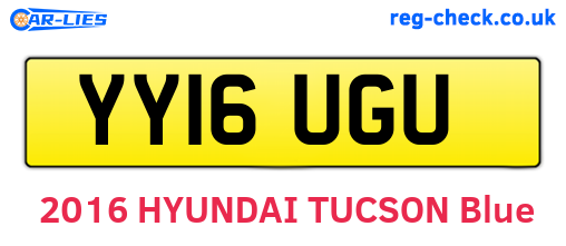 YY16UGU are the vehicle registration plates.