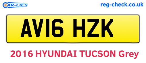 AV16HZK are the vehicle registration plates.