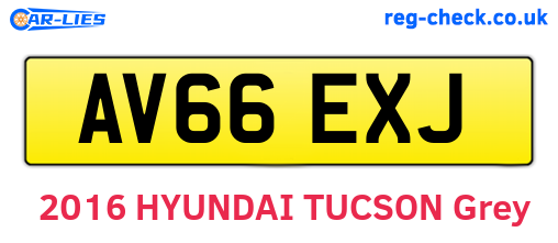 AV66EXJ are the vehicle registration plates.