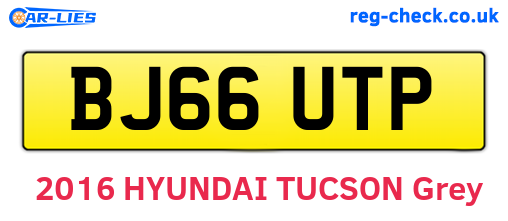 BJ66UTP are the vehicle registration plates.