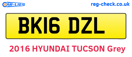 BK16DZL are the vehicle registration plates.