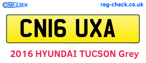 CN16UXA are the vehicle registration plates.
