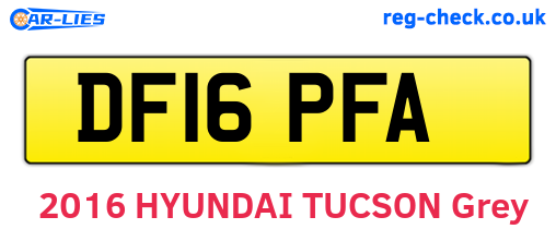 DF16PFA are the vehicle registration plates.
