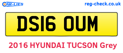 DS16OUM are the vehicle registration plates.
