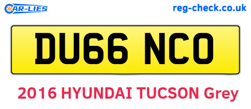 DU66NCO are the vehicle registration plates.